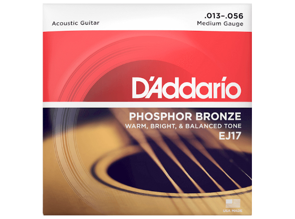 Struny kovové pro akustickou kytaru D'Addario  EJ17 Phosphor Bronze Medium .013 - .056